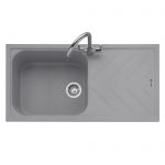 Veis 100 Inset Geotech Granite Sink with Drainer – Pebble Grey